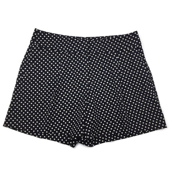 Ann Taylor Pants - Ann Taylor Black Off White Polka Dot Dress Shorts